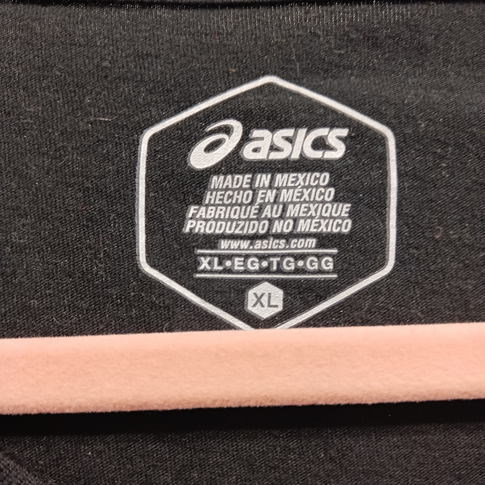 Asics Black  Tee with Floral Text - Picture 2 of 4